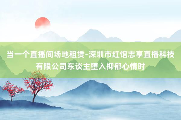 当一个直播间场地租赁-深圳市红馆志享直播科技有限公司东谈主堕入抑郁心情时